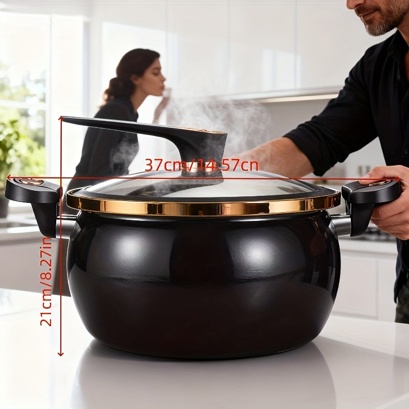 8.45QT High-Capacity Non-Stick Stockpot Featuring a Twist Lock Handle - Durable Ceramic Build, Suitable for Induction And for gas Stoves, Ideal for Home And Restaurant Use, Cooking Pots