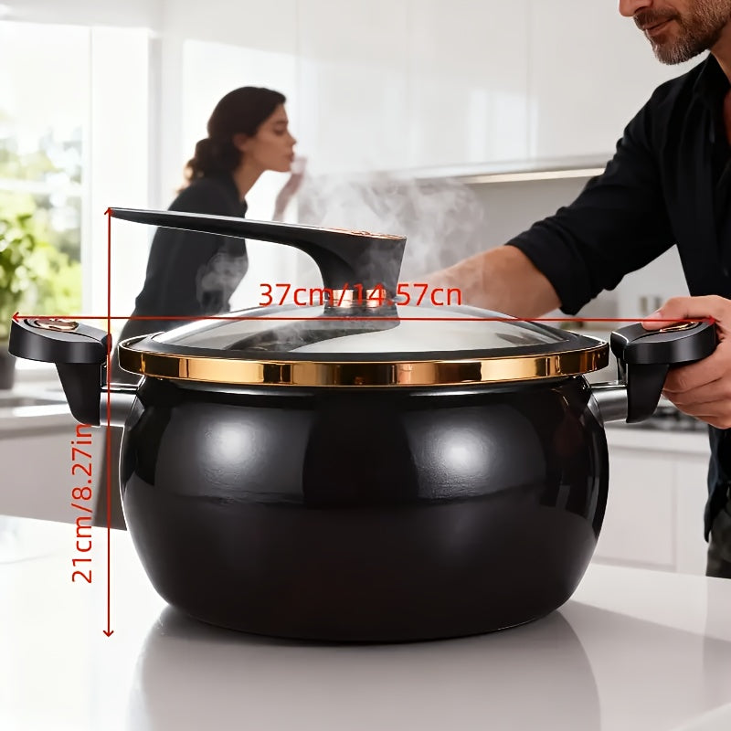 A Spacious Soup Pot Featuring a Twist-Lock Handle for Efficient Cooking, This 8.45QT Non-Stick Multi-Functional Pot Is Suitable for Gas Stoves, Open Flames, And Induction Cookers, Making It a Versatile Choice for Households, Restaurants, Hotels