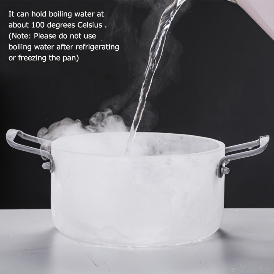 Stainless Steel Handle Glass Stockpot, 7.9in Clear Glass Cookware for Electric Clay Stove\u002FGas Stove, Clear Glass Stewpot with Lid for Mixed Cooking Saucepan, Cooker Heat Cooker Top Pot And Lid, Soup, Milk, Fruit And Spices