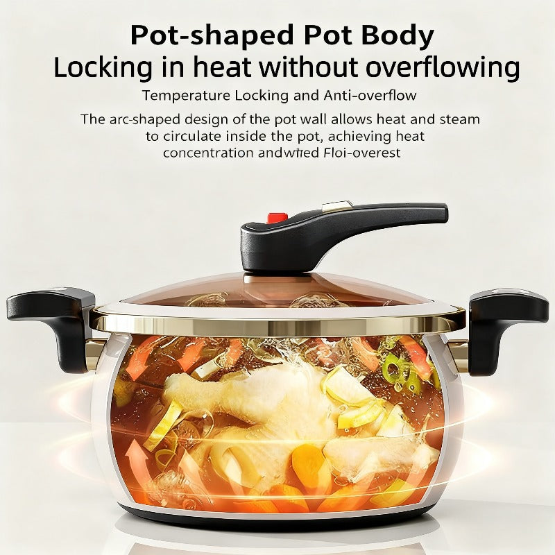 Large Capacity 8.45QT Non-Stick Stockpot with Twist Lock Handle - Heavy-Duty Ceramic Construction, Induction & for gas Stove Compatible, for Home, Restaurant, Hotel