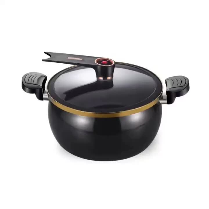 Large-Capacity Soup Pot, Dutch Oven Pot, Cast Iron Enamel Stew Pot with Double Ears - Non-Stick Heavy-Duty Black Pot for Induction & Gas Stoves, Even Heat Distribution, Glass Lid Compatible, Ideal for Soups, Stews, Slow Cooking & Braising, Orange