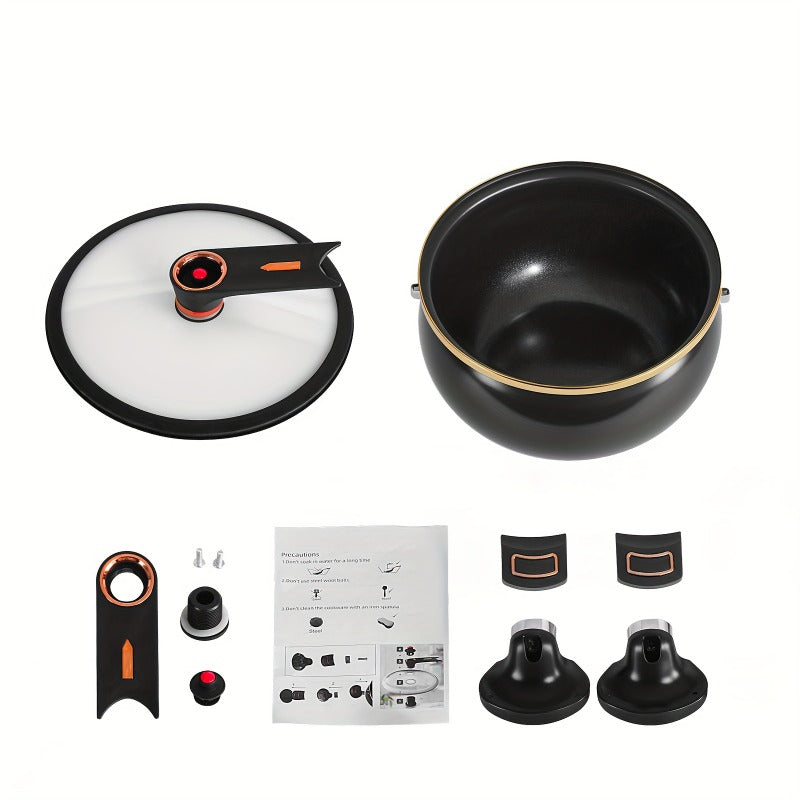 Large Capacity 8.45QT Non-Stick Stockpot with Twist Lock Handle - Heavy-Duty Ceramic Construction, Induction & for gas Stove Compatible, for Home, Restaurant, Hotel