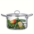 Stainless Steel Handle Glass Stockpot, 7.9in Clear Glass Cookware for Electric Clay Stove\u002FGas Stove, Clear Glass Stewpot with Lid for Mixed Cooking Saucepan, Cooker Heat Cooker Top Pot And Lid, Soup, Milk, Fruit And Spices