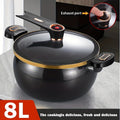 Large-Capacity Soup Pot, Dutch Oven Pot, Cast Iron Enamel Stew Pot with Double Ears - Non-Stick Heavy-Duty Black Pot for Induction & Gas Stoves, Even Heat Distribution, Glass Lid Compatible, Ideal for Soups, Stews, Slow Cooking & Braising, Orange
