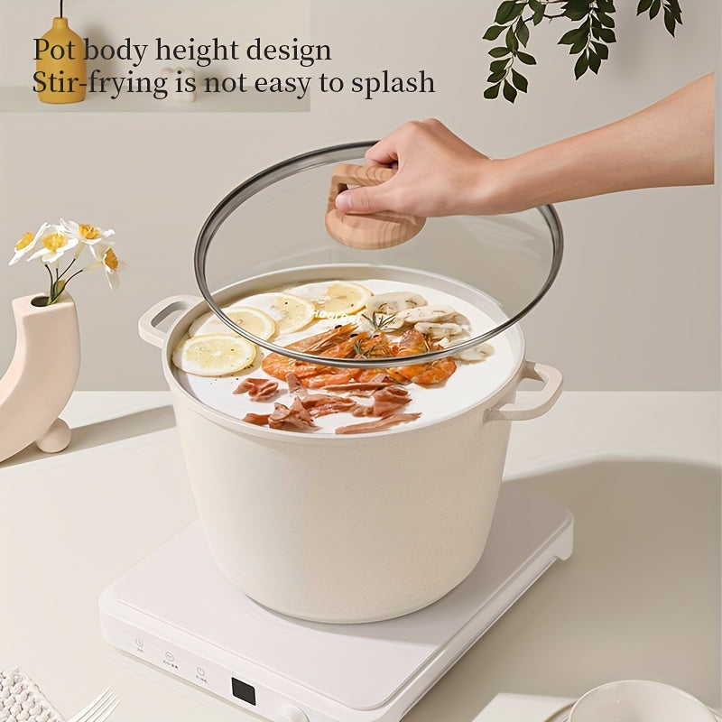 Large Capacity Stock Pot Hoarbar Large Capacity 10.5QT Non-Stick Stock Pot - High-Temperature Resistant, Induction & All Stovetops Compatible, Easy-Clean Design for Home Cooks & Families, Perfect Housewarming Gift