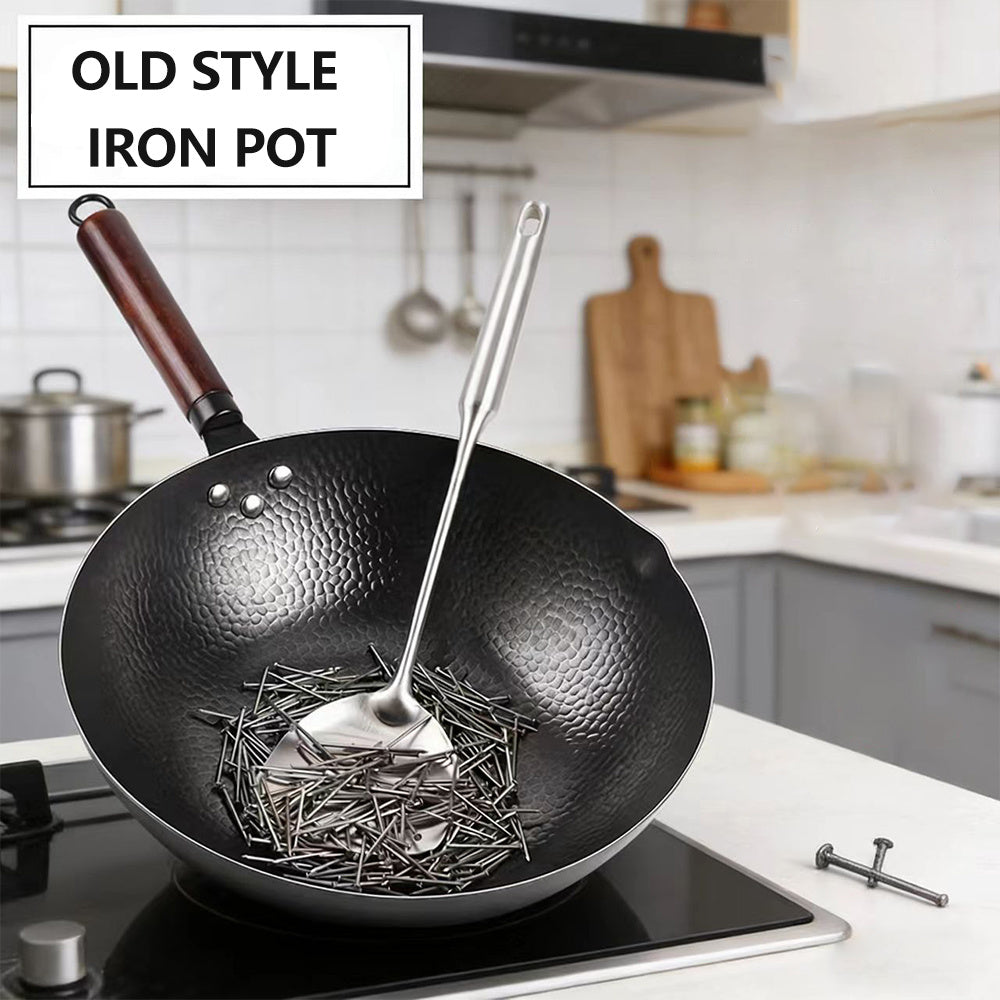 35pcs Woks& Stir-Fry Pans Set with& Cookwares, Non-Stick Flat Bottom Chinese Woks Pan for Induction, High Stability No-Wobble Design, Lightweight Chinese Cookware, 4-6 People
