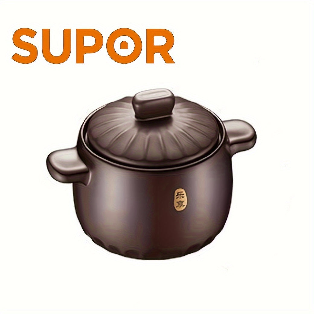 SUPOR Ceramic Casserole Household Casserole Pot High Temperature Resistant Casserole Stewpot Size New Ceramic Healthy Casserole. Enjoy Series TB45A1 Deep Soup Pot 4.5 Litre