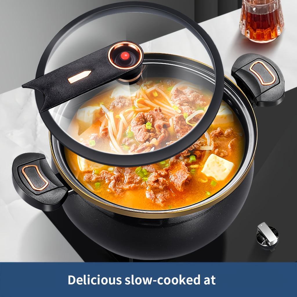 8.45QT High-Capacity Non-Stick Stockpot Featuring a Twist Lock Handle - Durable Ceramic Build, Suitable for Induction And for gas Stoves, Ideal for Home And Restaurant Use, Cooking Pots