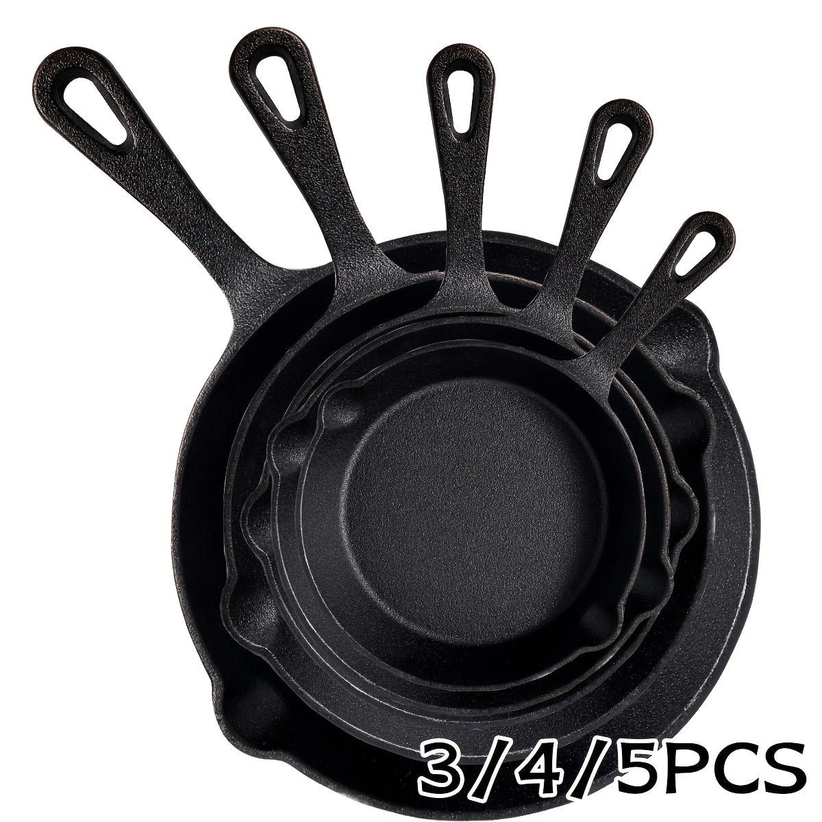 Cast Iron Skillet, Cast Iron Frying Pan Uncoated Set, Frying Pan with Drip Spout, Heavy Duty Pan Cookware, Household Pans, Kitchen Accessories, Home Cooking, Suitable for Frying, Stir-Frying, Cooking, Baking