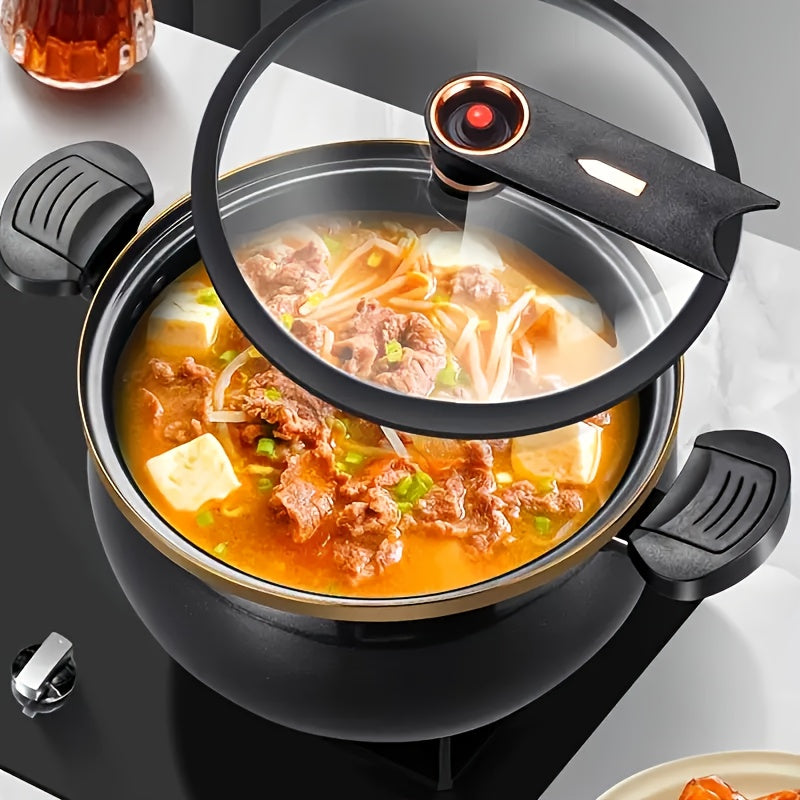 Large 2.11 Gallon Non-Stick Cast Iron Pot | A Sturdy And Versatile Cooking Ideal for Stews, Soups, And More - Works with Both Induction Cookers And Gas Stoves