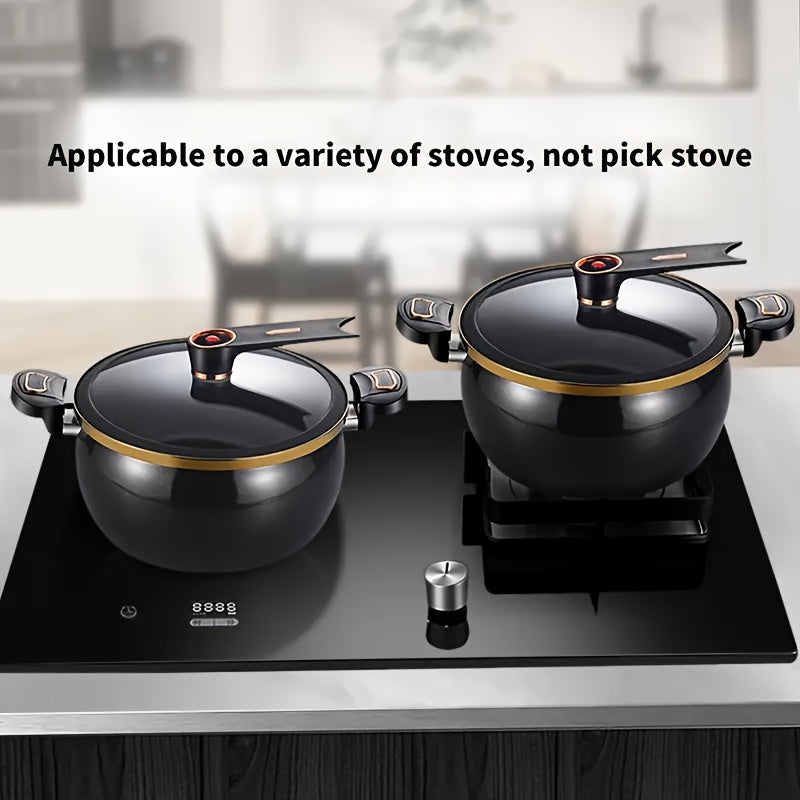 Large 2.11 Gallon Non-Stick Cast Iron Pot | A Sturdy And Versatile Cooking Ideal for Stews, Soups, And More - Works with Both Induction Cookers And Gas Stoves