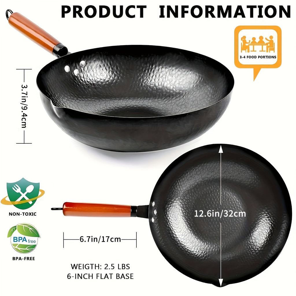 2\u002F14pcs Covered Iron Pot Set - Heat-resistant Cooking Surface - Multifunctional Pot Suitable for All Stoves, Including Cooking Utensils Accessories, Convenient for Frying And Cooking, Diameter 12.6 Inches, Father's Day Gift