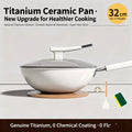 for home Use Non-Stick Frying Pan, Made of Titanium, Uncoated, Ceramic, Flat-Bottom Stir-Fry Pan, Suitable for Gas And Induction Cooktops