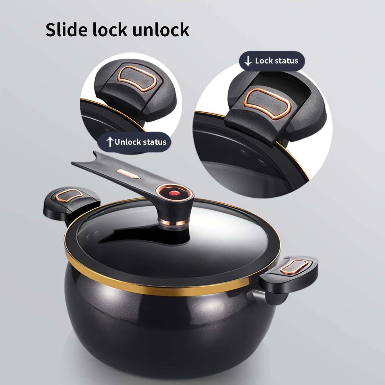 8.45QT High-Capacity Non-Stick Stockpot Featuring a Twist Lock Handle - Durable Ceramic Build, Suitable for Induction And for gas Stoves, Ideal for Home And Restaurant Use, Cooking Pots