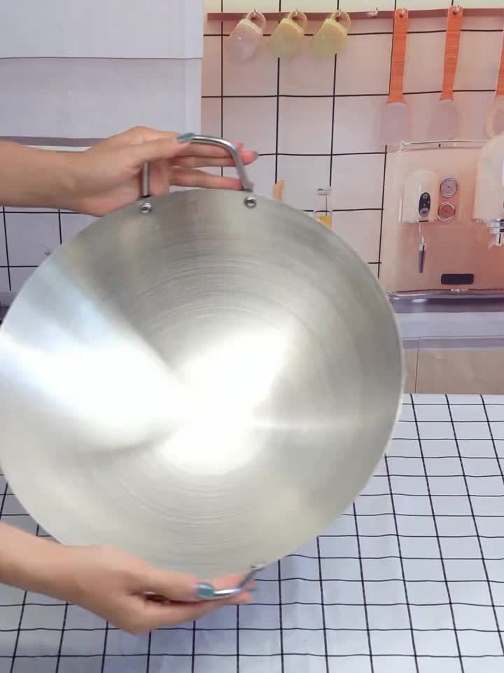 Heavy-Duty Stainless Steel Wok & Frying Pan Suitable for Gas\u002FInduction\u002FElectric Stoves, Professional Non-Stick Cookware with Ergonomic Handle, Compatible for Burners, Stir-Fry Pan for Gas, Induction, Electric Stovetops, Easy to Clean