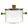 54Oz Borosilicate Glass Cooking Pot with a Yellow Handle, Heat-Resistant And Transparent, Ideal for Soups, Congee, And Suitable for Both Stoves And Ovens. Perfect for Families And Restaurants, Great for Soups, Milk, Ramen