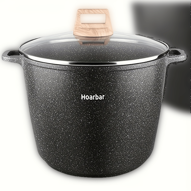 Large Capacity Stock Pot Hoarbar Large Capacity 10.5QT Non-Stick Stock Pot - High-Temperature Resistant, Induction & All Stovetops Compatible, Easy-Clean Design for Home Cooks & Families, Perfect Housewarming Gift