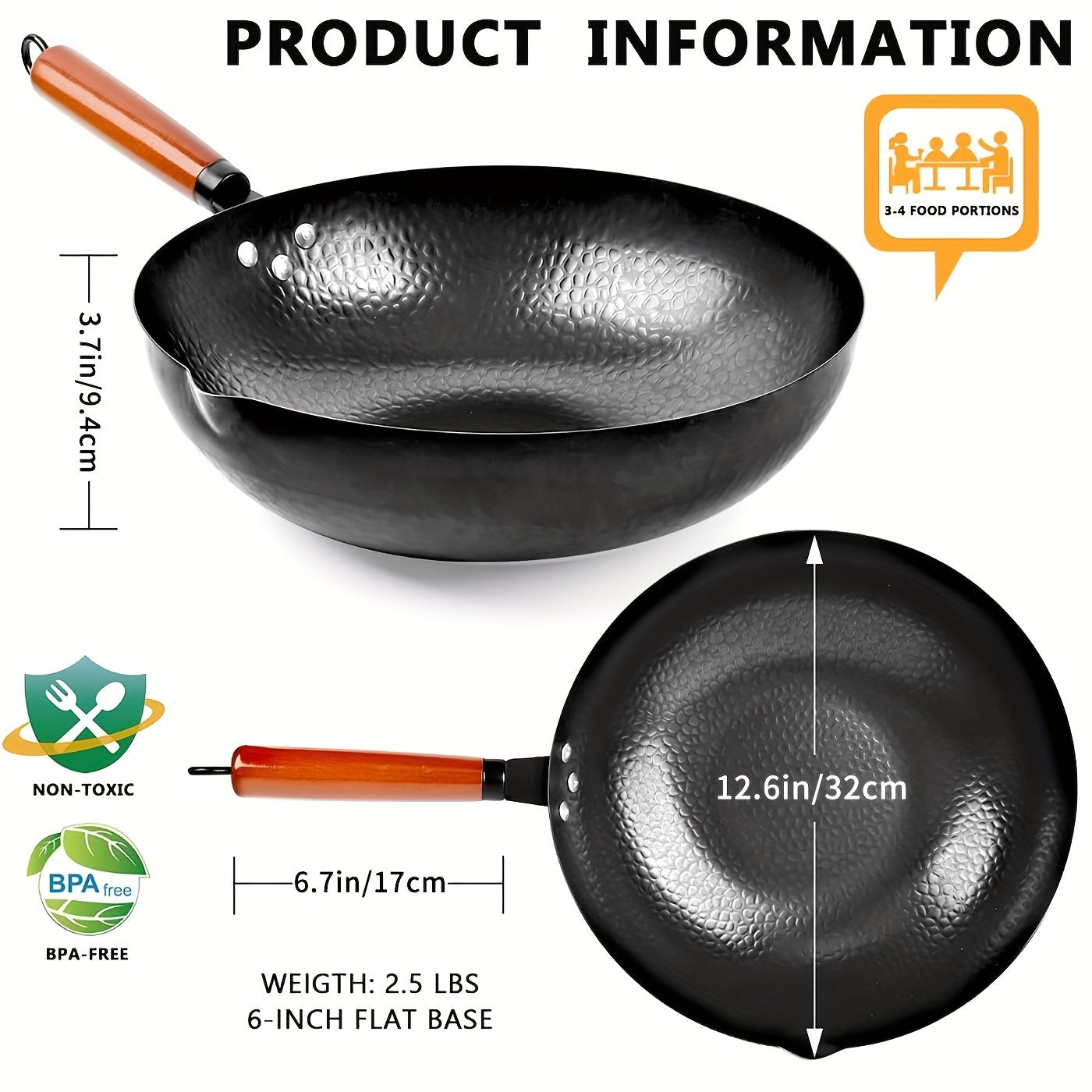 1 Set Of Covered Wok - Non Stick Cast Iron Cookware Frying Pan 12.6 Inches | Suitable for All Stoves, Including 13 Cookware Accessories, Kitchen Utensils, Kitchen Tools, Kitchen Accessories, Kitchen Supplies Camping