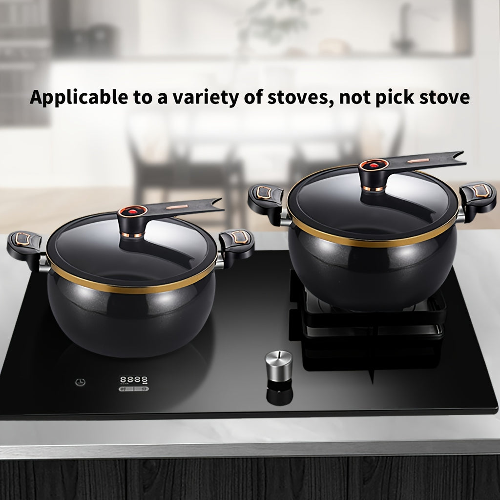 8.45QT High-Capacity Non-Stick Stockpot Featuring a Twist Lock Handle - Durable Ceramic Build, Suitable for Induction And for gas Stoves, Ideal for Home And Restaurant Use, Cooking Pots