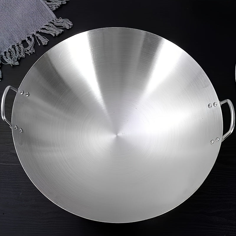 Heavy-Duty Stainless Steel Wok & Frying Pan Suitable for Gas\u002FInduction\u002FElectric Stoves, Professional Non-Stick Cookware with Ergonomic Handle, Compatible for Burners, Stir-Fry Pan for Gas, Induction, Electric Stovetops, Easy to Clean