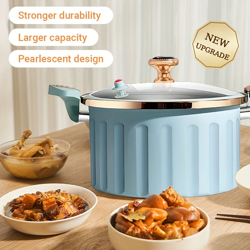 2.11gal Spacious Multi-Functional Non-Stick Cooking Pot for Steaming, Boiling, And Frying. It Includes a Push-Pull Locking Mechanism with Silicone Sealing, Perfect for Big Family Gatherings And Holiday Meals Like Easter And Labor Day