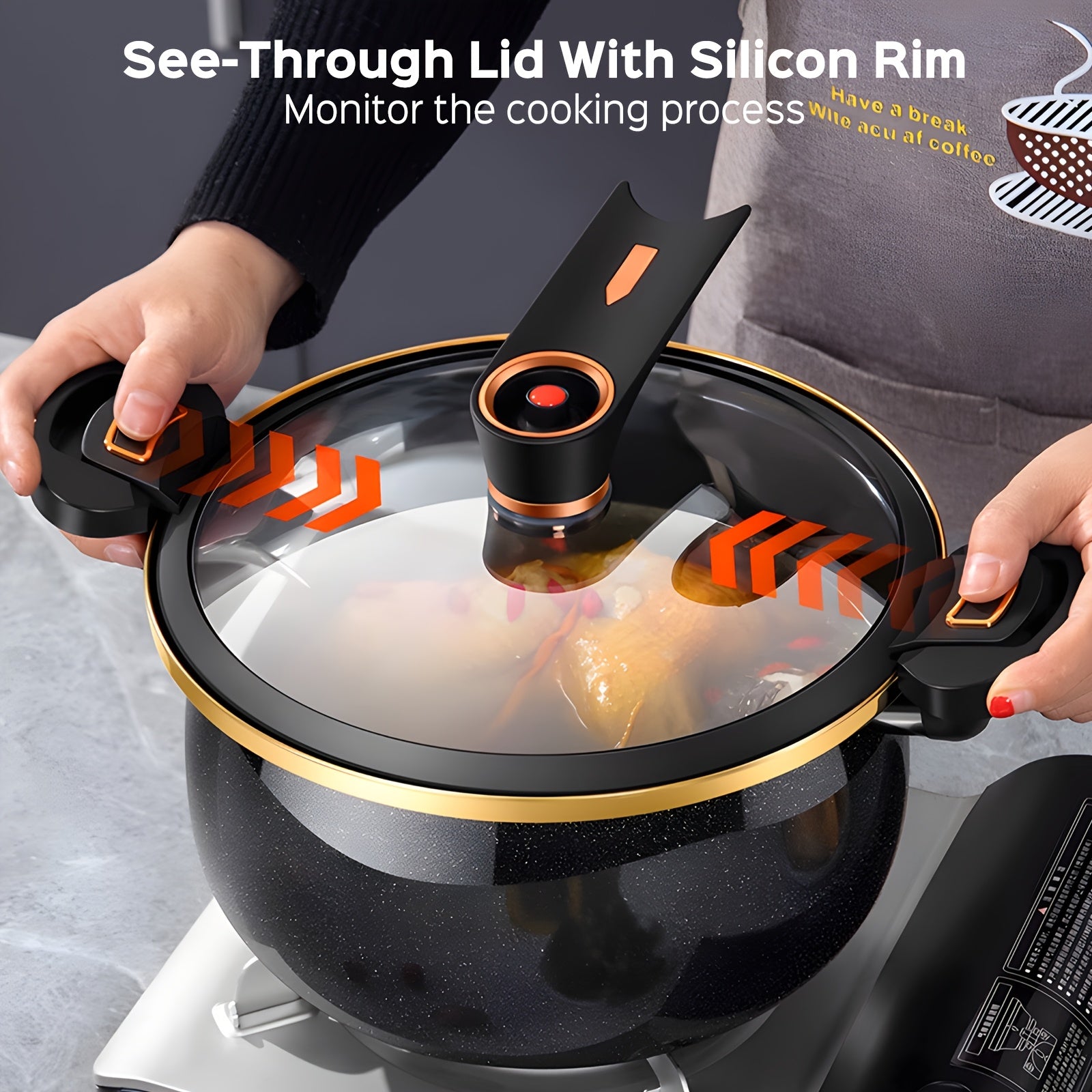 A Spacious Soup Pot Featuring a Twist-Lock Handle for Efficient Cooking, This 8.45QT Non-Stick Multi-Functional Pot Is Suitable for Gas Stoves, Open Flames, And Induction Cookers, Making It a Versatile Choice for Households, Restaurants, Hotels