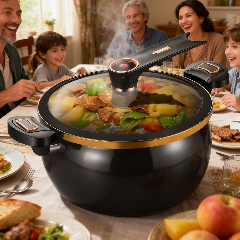Large Capacity 8.45QT Non-Stick Stockpot with Twist Lock Handle - Heavy-Duty Ceramic Construction, Induction & for gas Stove Compatible, for Home, Restaurant, Hotel