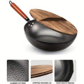 2\u002F14pcs Covered Iron Pot Set - Heat-resistant Cooking Surface - Multifunctional Pot Suitable for All Stoves, Including Cooking Utensils Accessories, Convenient for Frying And Cooking, Diameter 12.6 Inches, Father's Day Gift