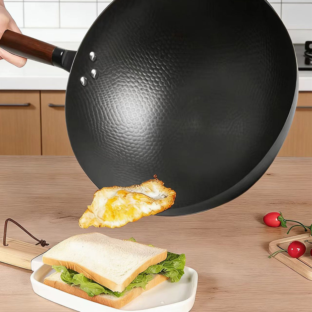 35pcs Woks& Stir-Fry Pans Set with& Cookwares, Non-Stick Flat Bottom Chinese Woks Pan for Induction, High Stability No-Wobble Design, Lightweight Chinese Cookware, 4-6 People
