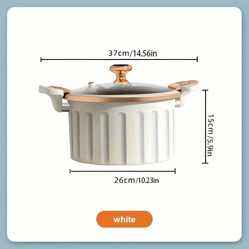 2.11gal Spacious Multi-Functional Non-Stick Cooking Pot for Steaming, Boiling, And Frying. It Includes a Push-Pull Locking Mechanism with Silicone Sealing, Perfect for Big Family Gatherings And Holiday Meals Like Easter And Labor Day
