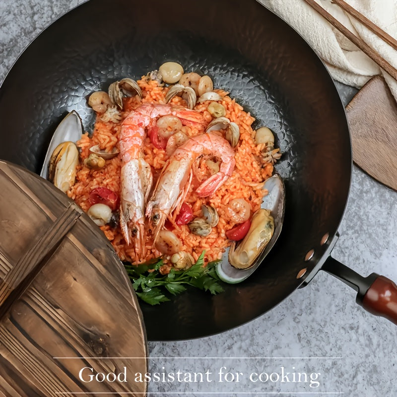 2\u002F14pcs Covered Iron Pot Set - Heat-resistant Cooking Surface - Multifunctional Pot Suitable for All Stoves, Including Cooking Utensils Accessories, Convenient for Frying And Cooking, Diameter 12.6 Inches, Father's Day Gift